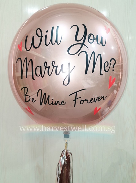 Marry Me Red Hearts ORBZ Balloon